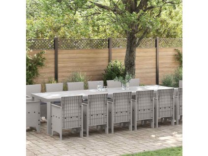 Zahradní jídelní souprava 15 pcs Světle šedá Ratan Polt 3378650
