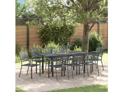 Zahradní jídelní souprava 9 pcs Antracit Ocel 3378819