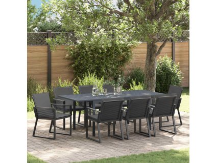 Zahradní jídelní souprava 9 pcs Černá polyratan 3378830
