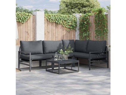 Sada zahradních pohovek s polštářem 4 pcs Antracit Ocel 3378986
