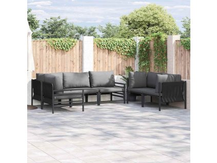 Sada zahradních pohovek s polštářem 6 pcs Antracit Ocel 3378987