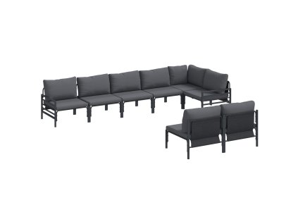 Sada zahradních pohovek s polštářem Antracitová Ocel 3378994