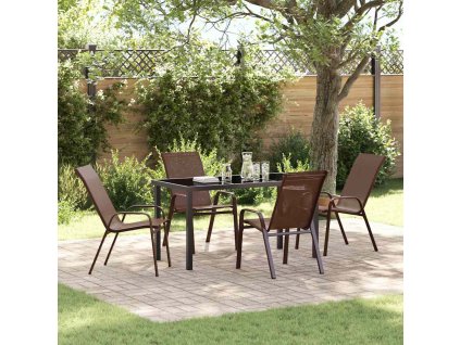 Zahradní jídelní souprava 5 pcs Hnědá a černá 3379130
