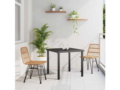 Zahradní jídelní souprava 3 pcs Hnědá Práškově lakovaná ocel 3379191