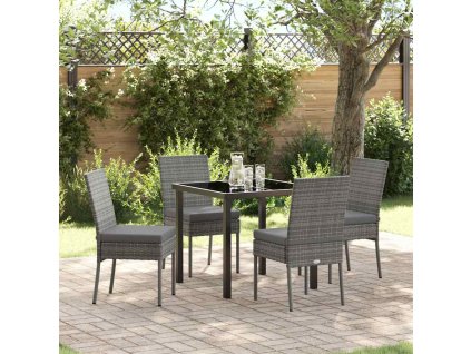 Zahradní jídelní souprava 5 pcs Šedá Práškově lakovaná ocel 3379213