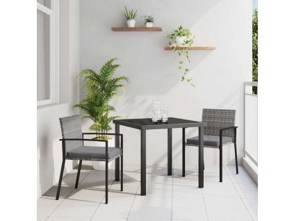 Zahradní jídelní souprava 3 pcs Šedá Práškově lakovaná ocel 3379240