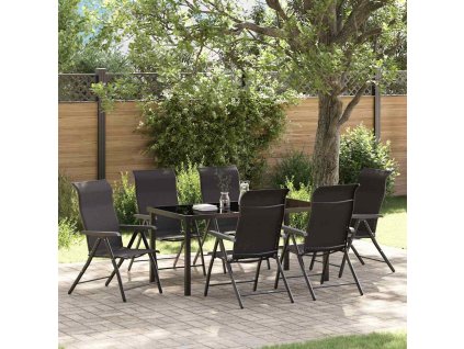 Zahradní jídelní souprava 7 pcs Černý ratan Poly ratan 3379272