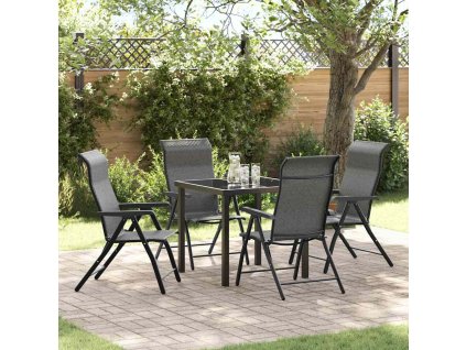 Zahradní jídelní souprava 5 pcs Šedá Práškově lakovaná ocel 3379276