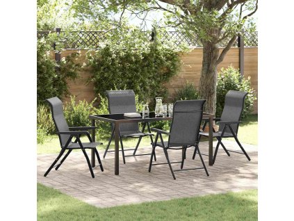 Zahradní jídelní souprava 5 pcs Šedá Práškově lakovaná ocel 3379278