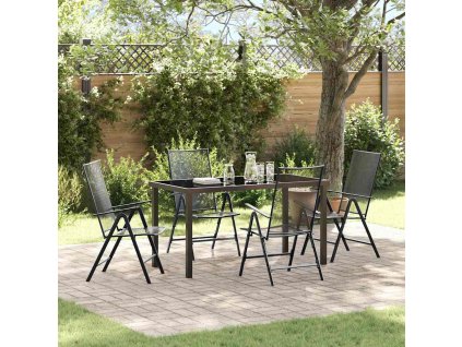 Zahradní jídelní souprava 5 pcs Antracit Práškově lakovaná ocel 3379291