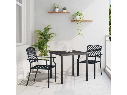 Zahradní jídelní souprava 3 pcs Antracit Práškově lakovaná ocel 3379303