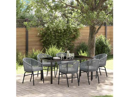Zahradní jídelní souprava 7 pcs Antracit Práškově lakovaná ocel 3379363