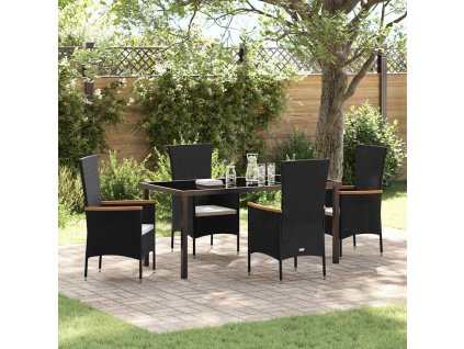 Zahradní jídelní souprava 5 pcs Černá Práškově lakovaná ocel 3379425