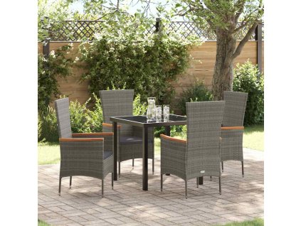 Zahradní jídelní souprava 5 pcs Šedá Práškově lakovaná ocel 3379430