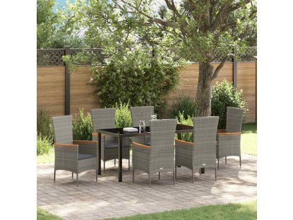 Zahradní jídelní souprava 7 pcs Šedá Práškově lakovaná ocel 3379433