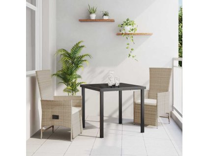 Zahradní jídelní souprava s polštářem 3 pcs Béžová polyratan 3379471