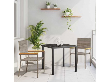 Zahradní jídelní souprava s polštářem 3 pcs Šedá polyratan 3379709