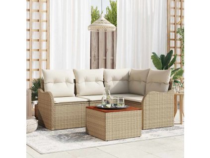 Sada zahradních pohovek 5 pcs Béžovo-bílá 3356118
