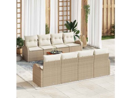 Sada zahradních pohovek 9 pcs Béžovo-bílá 3356223