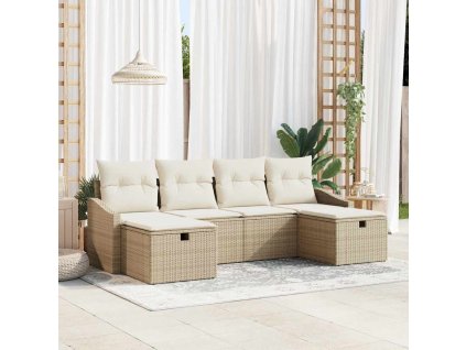 Set pohovek s polštářem 6 pcs polyratan 3360652