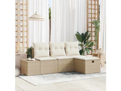 Set pohovek s polštářem 4 pcs polyratan 3360682