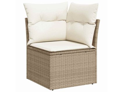 Sada zahradních pohovek s polštářem 12 pcs Béžová Poly ratan 3364641