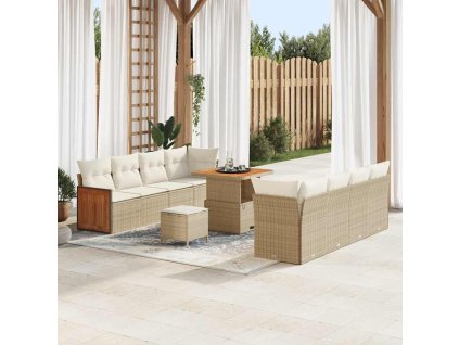 Sada zahradních pohovek 11 pcs Béžová, krémová 80 x 80 x 71 cm 3365226