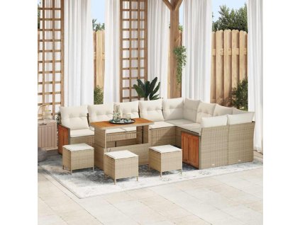 Sada zahradních pohovek 13 pcs Béžová, krémová 110 x 55 x 71 cm 3365301