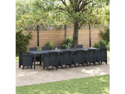 Zahradní stůl Antracit 400 x 100 x 73 cm polyratan 3378528