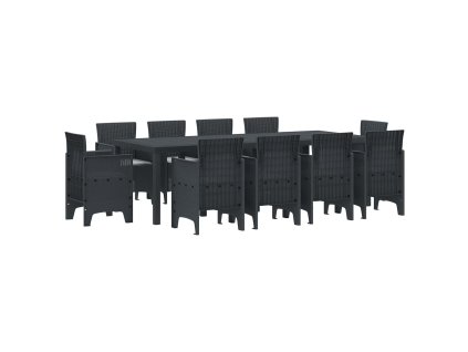 Zahradní jídelní souprava 11 pcs Antracit Polypropylen 3378594
