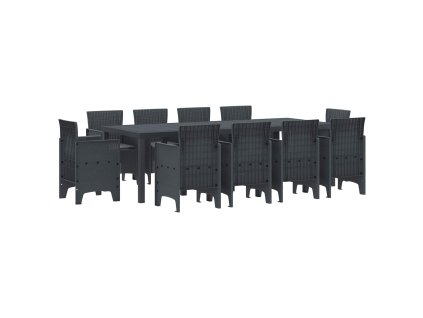 Zahradní jídelní souprava 11 pcs Antracit Polypropylen 3378595