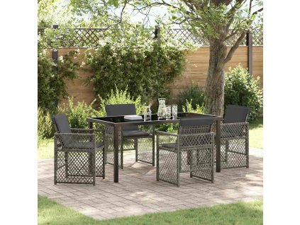 Zahradní jídelní souprava 5 pcs Šedá polyratan 3380627