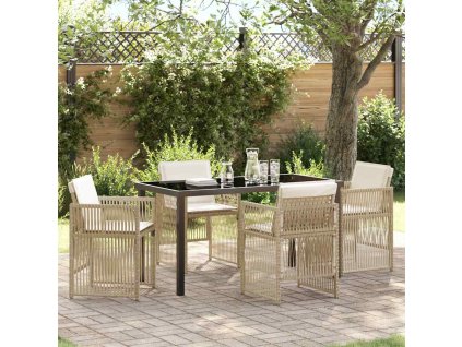 Zahradní jídelní souprava 5 pcs Béžová Práškově lakovaná ocel 3380662