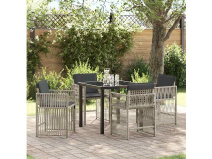 Zahradní jídelní souprava 5 pcs Světle šedá 3380665
