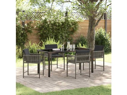 Zahradní jídelní souprava 5 pcs Šedá polyratan 3380751