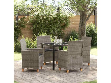 Zahradní jídelní souprava 5 pcs Šedá polyratan 3381073