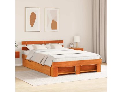 Rám postele Voskově hnědá 140 x 200 cm Masivní borové dřevo 3382276