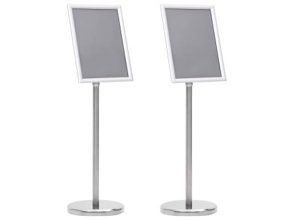Stojany na plakáty 2 pcs Stříbrná 32.7 x 24 x 108 cm Hliník 3385634