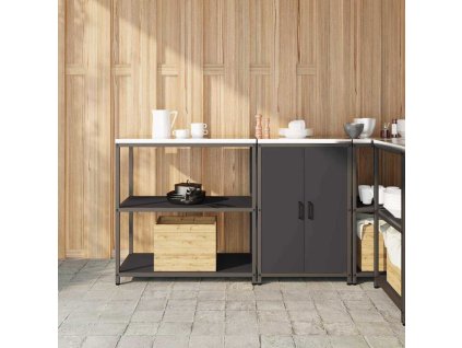 Kuchyňská skladovací sada 2 pcs Černá Studeně válcovaná ocel 3392659