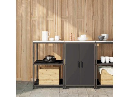 Kuchyňská skladovací sada 2 pcs Černá Studeně válcovaná ocel 3392687