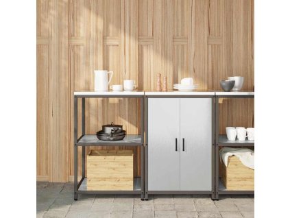 Kuchyňská skladovací sada s policí 2 pcs Stříbrná Nerezová ocel 3392691