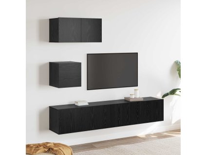 Sestava TV skříněk Nástěnný 3 pcs Černý dub kompozitní dřevo 3393139