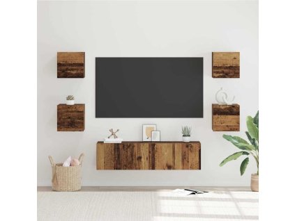 Sestava TV skříněk Nástěnný 6 pcs Staré dřevo kompozitní dřevo 3393141