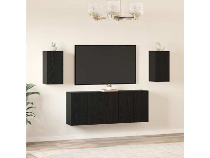 Sestava TV skříněk Nástěnný 7 pcs Černý dub 30,5 x 30 x 60 cm 3393145