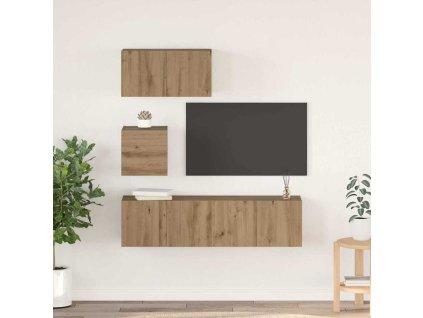 Sestava TV skříněk 4 pcs Artisanový dub kompozitní dřevo 3393149