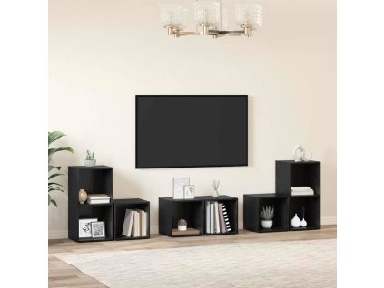 Sestava TV skříněk Nástěnný 6 pcs Černý dub kompozitní dřevo 3393163