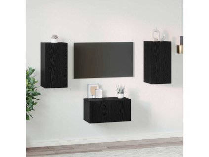 Sestava TV skříněk Nástěnný Černý dub kompozitní dřevo 3393169