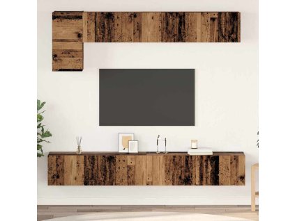 Sestava TV skříněk Nástěnný 5 pcs Staré dřevo kompozitní dřevo 3393195
