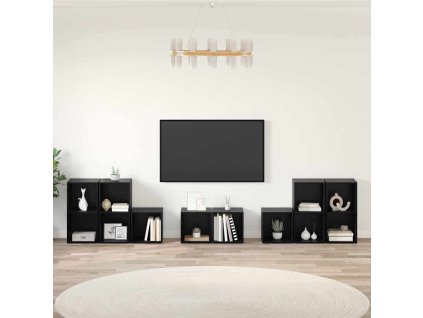 Sada televizních skříní 8 pcs Černý dub kompozitní dřevo 3393274