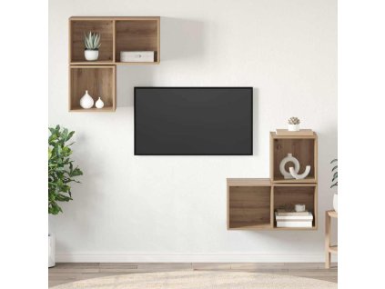Sestava TV skříněk 4 pcs Artisanový dub kompozitní dřevo 3393290
